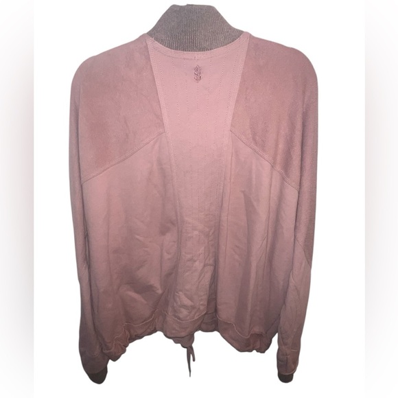 {NWOT Free People Movement Mauve Quarter Zip Pullover Comfy Jacket Size Large} - Picture 6 of 10